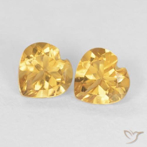0.90ctw Natural Medium Dark-Golden Citrine, Heart, VS