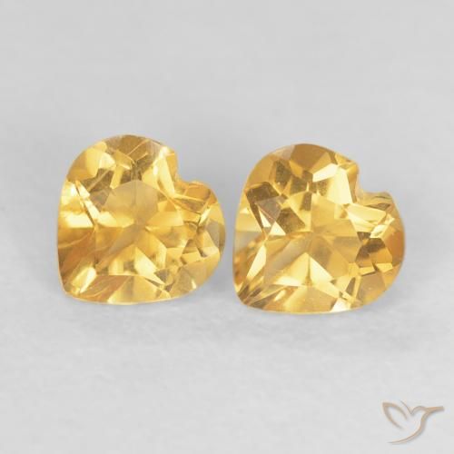 0.89ctw Natural Deep Golden Orange Citrine, Heart, VS