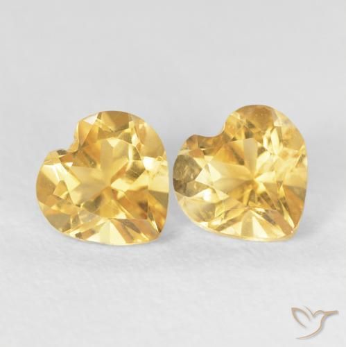 1.49ctw Natural Medium Gold Citrine, Heart, VVS-VS