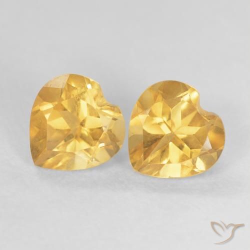1.54ctw Natural Medium Gold Citrine, Heart, VVS-VS