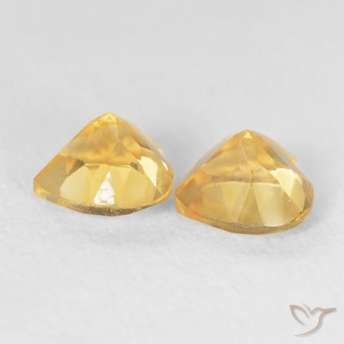Citrine Gemstones in 6 x 6 mm (calibrated) Size for Sale, Citrine Stones in Medium Gold Color