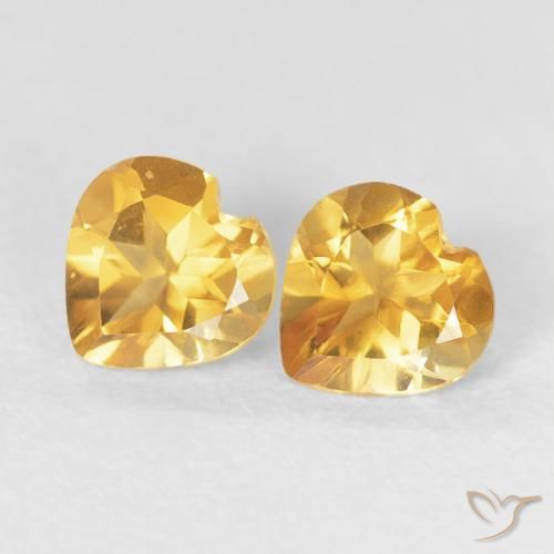 0.82ctw Natural Medium Dark-Golden Citrine, Heart, VVS-VS