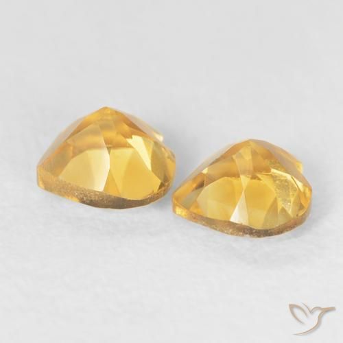 Citrine Gemstones in 5 x 5 mm (calibrated) Size for Sale, Citrine Stones in Medium Dark-Golden Color