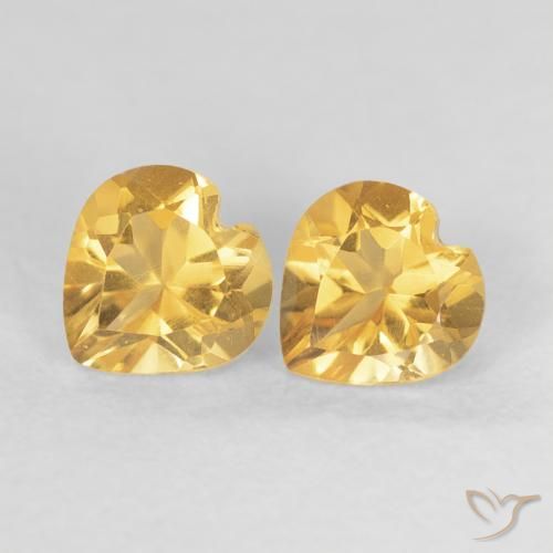 0.88ctw Natural Deep Golden Orange Citrine, Heart, VVS-VS