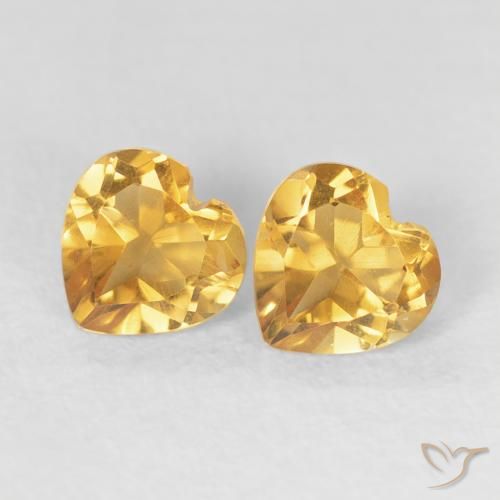 0.82ctw Natural Deep Golden Orange Citrine, Heart, VVS-VS