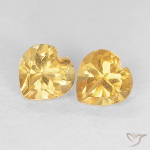 0.89ctw Natural Deep Golden Orange Citrine, Heart, VVS-VS
