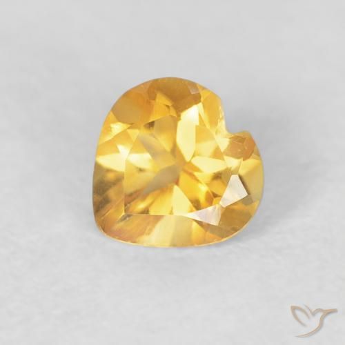 0.44ct Natural Bright Gold Citrine, Heart, VVS-VS