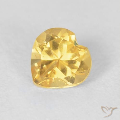 0.77ct Natural Golden Orange Citrine, Heart, VVS-VS