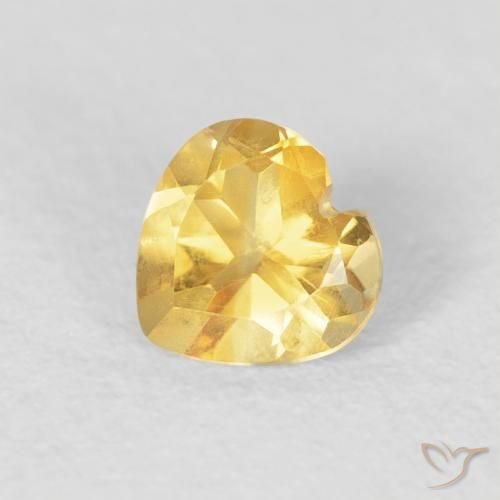0.44ct Natural Golden Orange Citrine, Heart, VVS-VS