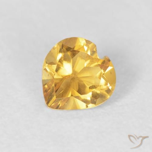 0.39ct Natural Bright Gold Citrine, Heart, VVS-VS