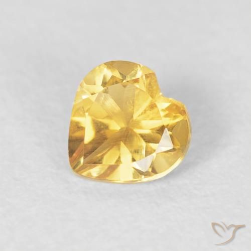 0.42ct Natural Golden Orange Citrine, Heart, VVS-VS