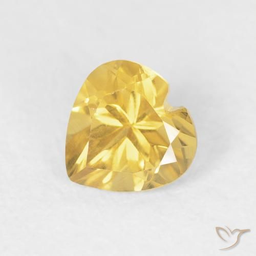 0.43ct Natural Golden Orange Citrine, Heart, VVS-VS