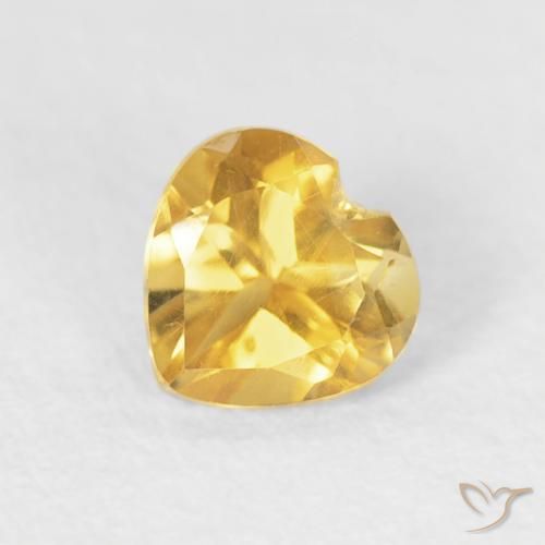 0.45ct Natural Medium Gold Citrine, Heart, VVS-VS