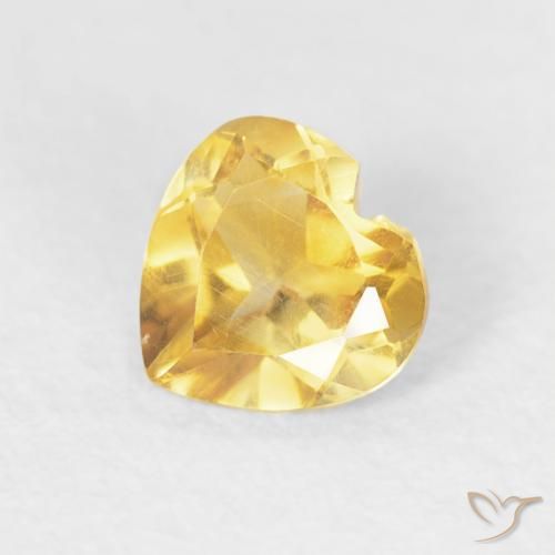 0.42ct Natural Medium Gold Citrine, Heart, VVS-VS