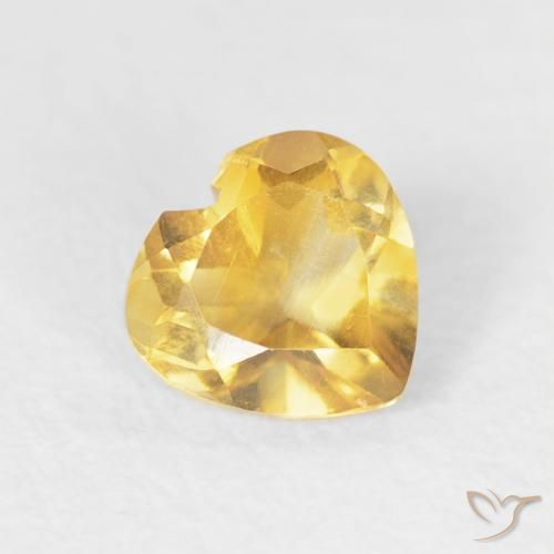 0.42 ct Golden Citrine Stone, Natural Citrine in Heart Facet Shape for Sale