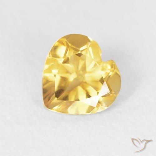 0.39ct Natural Golden Citrine, Heart, VVS-VS