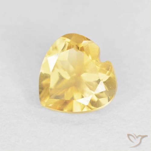0.46ct Natural Bright Gold Citrine, Heart, VVS-VS