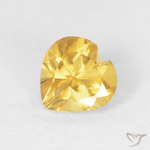 0.47ct Natural Bright Gold Citrine, Heart, VVS-VS
