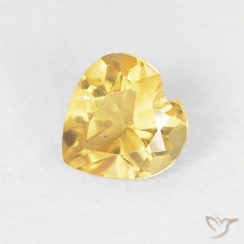 0.39ct Natural Bright Gold Citrine, Heart, VVS-VS