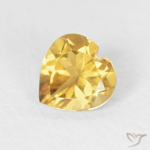 0.44ct Natural Bright Gold Citrine, Heart, VVS-VS