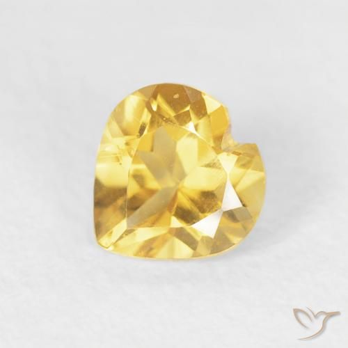 0.45ct Natural Bright Gold Citrine, Heart, VVS-VS