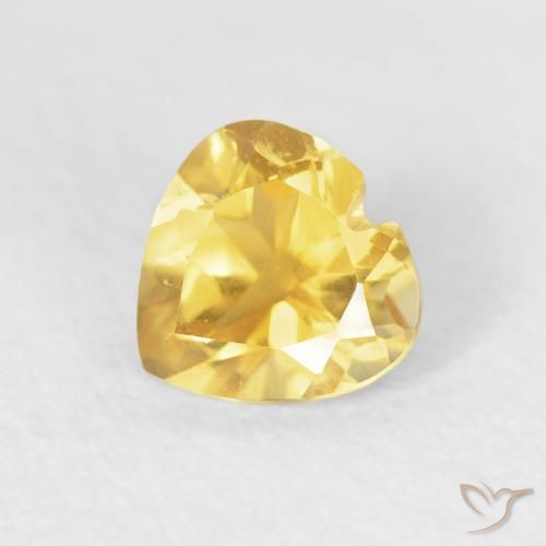 0.47ct Natural Bright Gold Citrine, Heart, VVS-VS
