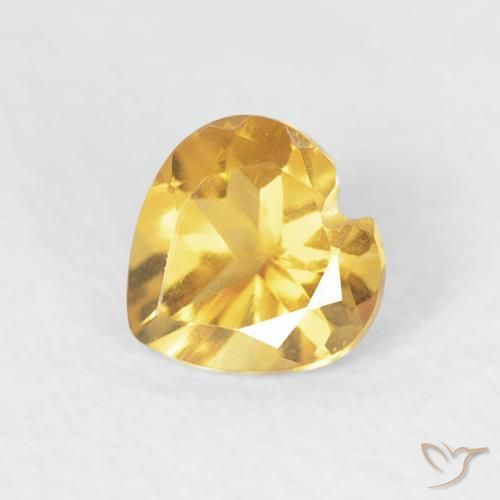 0.44ct Natural Bright Gold Citrine, Heart, VVS-VS