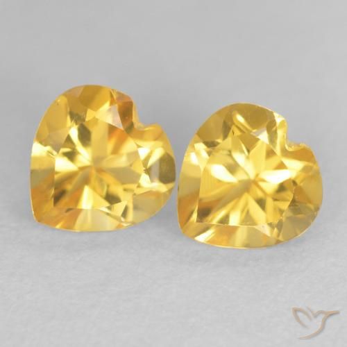 1.58ctw Natural Golden Orange Citrine, Heart, VVS