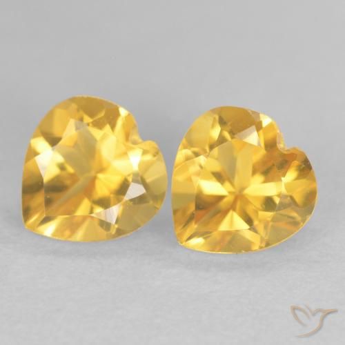 1.58ctw Natural Golden Citrine, Heart, VVS