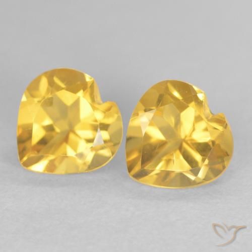 1.56ctw Natural Golden Orange Citrine, Heart, VVS