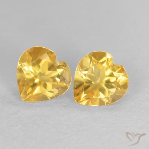 0.90ctw Natural Golden Citrine, Heart, VVS-VS