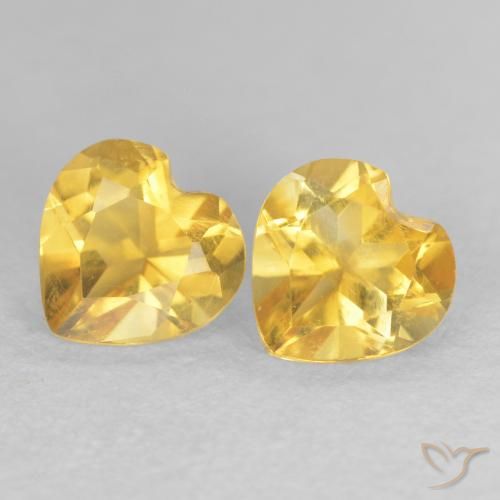 1.45ctw Natural Golden Orange Citrine, Heart, VVS-VS