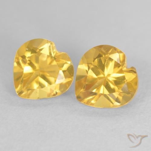 1.69ctw Natural Medium Golden Citrine, Heart, VVS-VS