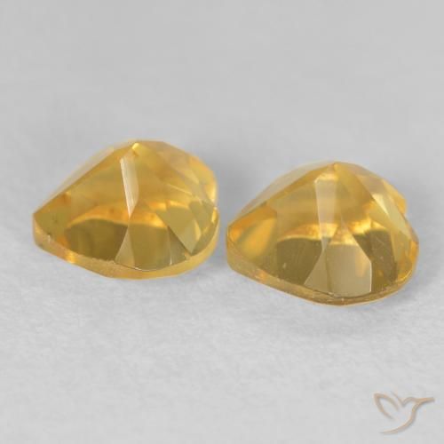 Citrine Gemstones in 6 x 6 mm (calibrated) Size for Sale, Citrine Stones in Medium Golden Color