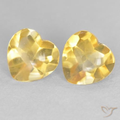 1.60ctw Natural Golden Orange Citrine, Heart, Transparent