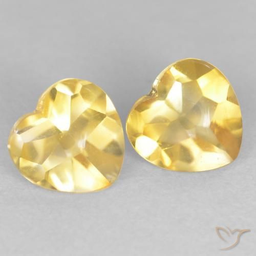 1.60 ctw Golden Citrine Stones, Natural Citrine in Heart Buff-Top Shape for Sale