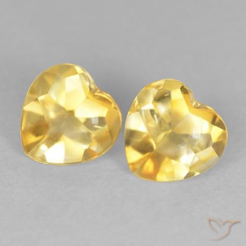 1.65ctw Natural Golden Orange Citrine, Heart, Transparent