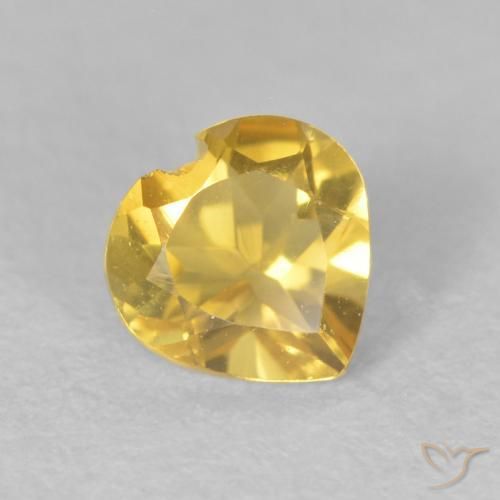 0.47ct Natural Medium Golden Citrine, Heart, VS