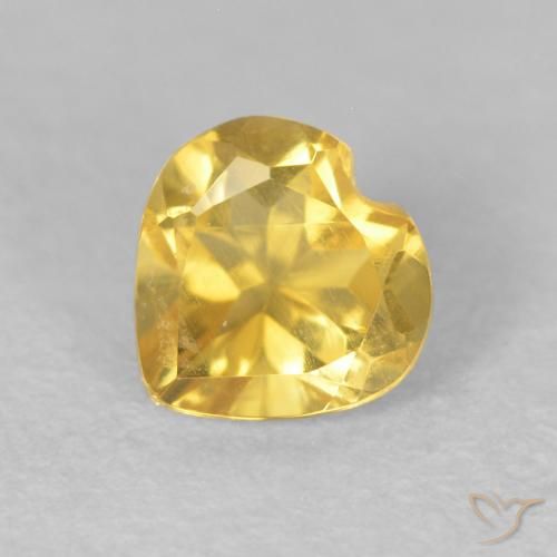 0.50ct Natural Golden Orange Citrine, Heart, VS