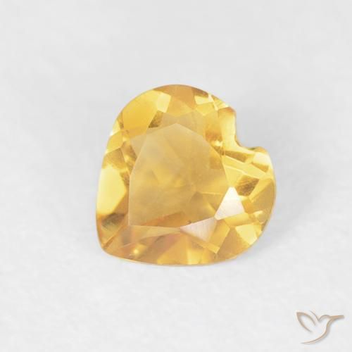 0.35ct Natural Golden Orange Citrine, Heart, VVS
