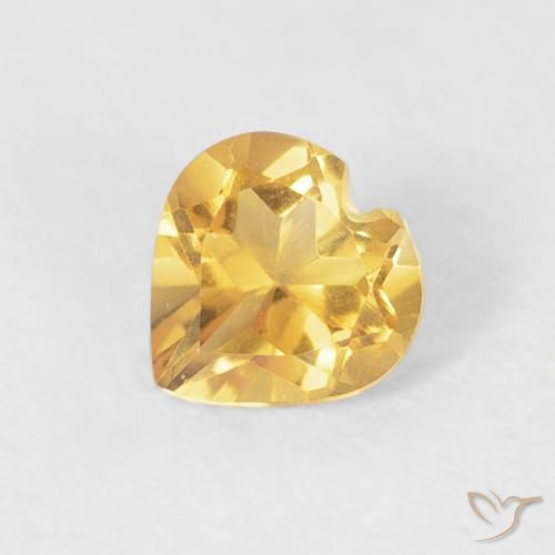 0.37ct Natural Medium Golden Citrine, Heart, VVS-VS