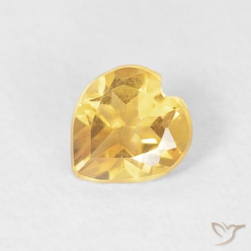 0.32ct Natural Golden Orange Citrine, Heart, VVS