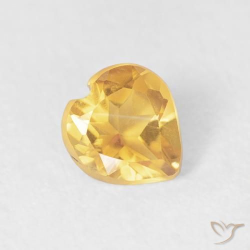 0.32 ct Golden Citrine Stone, Natural Citrine in Heart Facet Shape for Sale