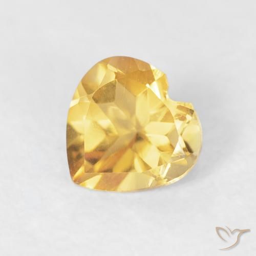 0.44ct Natural Medium Gold Citrine, Heart, VVS