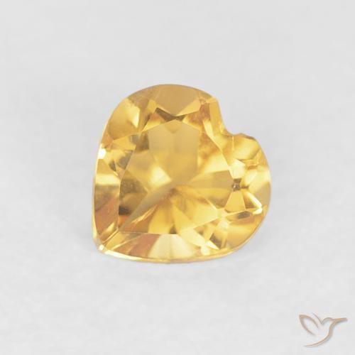 0.42ct Natural Medium Gold Citrine, Heart, VVS