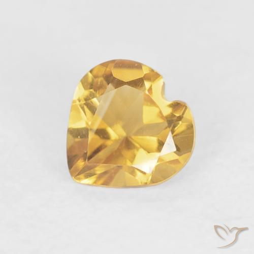 0.41ct Natural Medium Gold Citrine, Heart, VVS