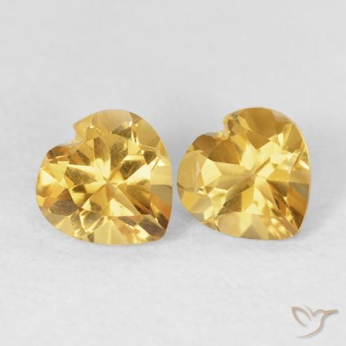 1.43ctw Natural Golden Citrine, Heart, VVS-VS