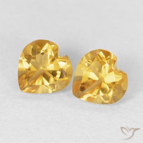 0.95ctw Natural Golden Citrine, Heart, VVS-VS