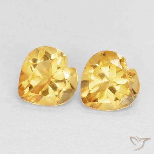 1.47ctw Natural Top Gold Citrine, Heart, VVS-VS