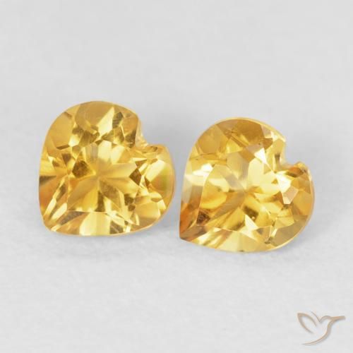 0.82ctw Natural Golden Citrine, Heart, VVS-VS